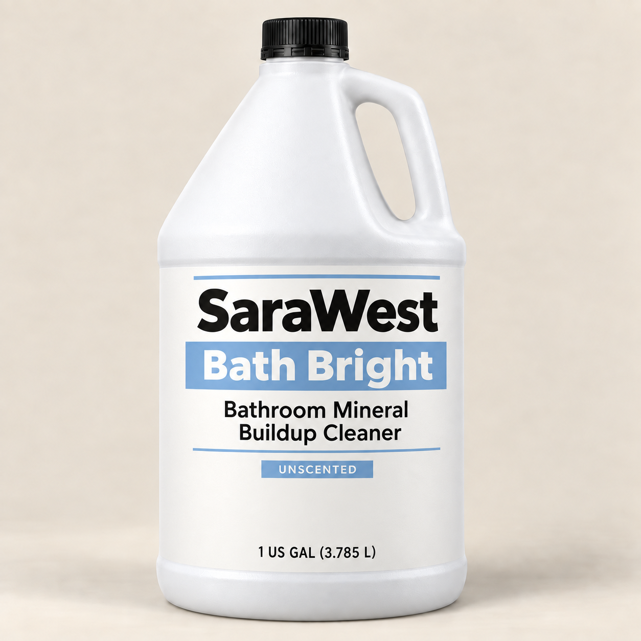 SaraWest Bath Bright one-gallon hospitality mineral cleaner