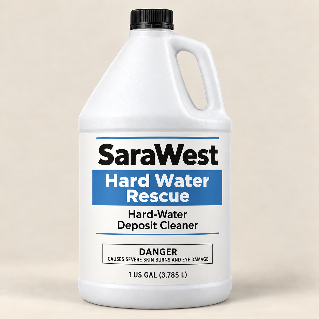 SaraWest Hard Water Rescue one-gallon mineral cleaning concentrate
